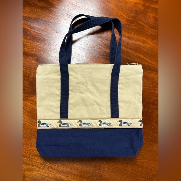 Vintage Canvas Tote Bag with Ducks - Picture 1 of 6